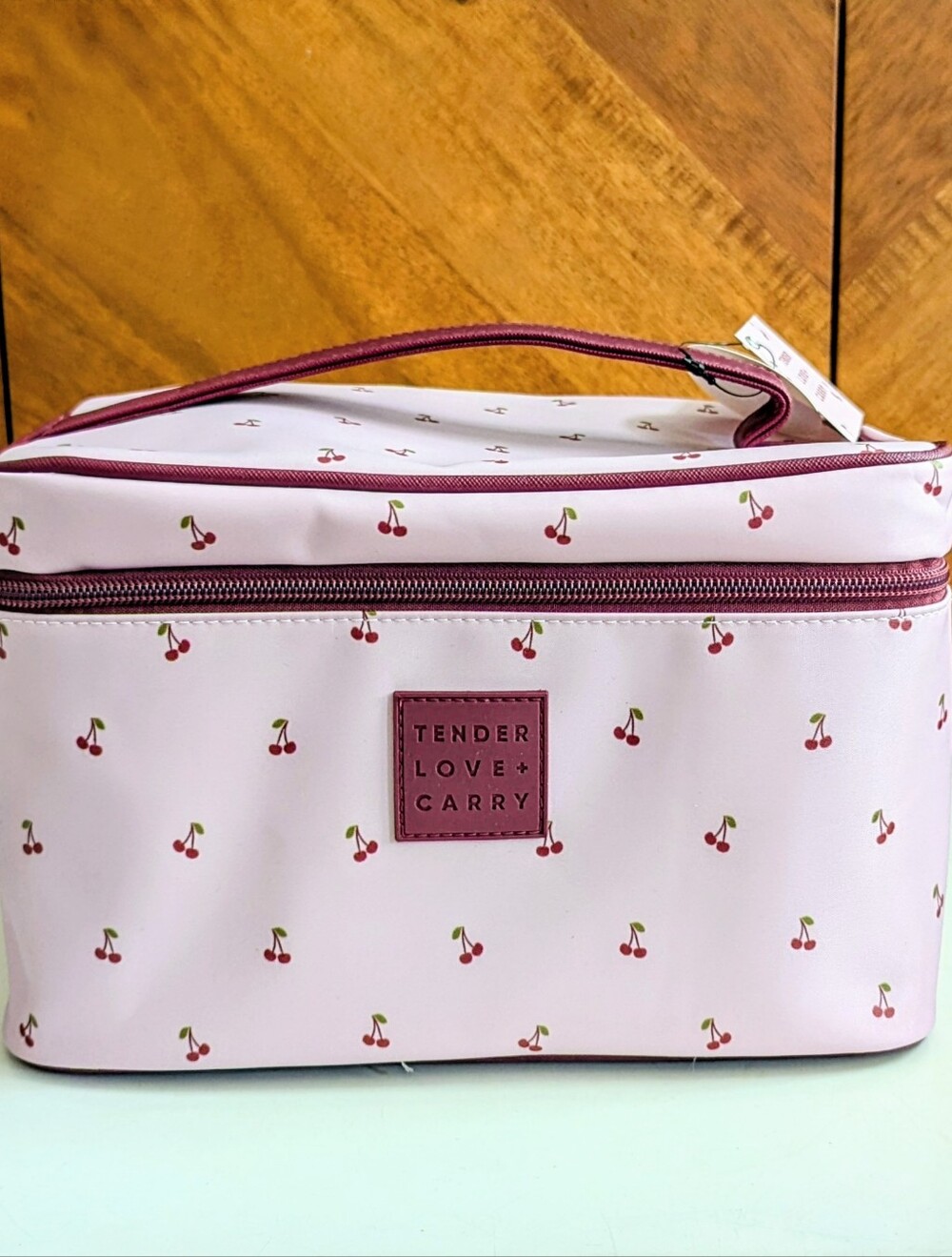 NWT Tender Love + Carry Mini Cherries Toiletry Weekender Bag RARE
